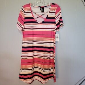 😎 Kristin Nicole Pink Striped Dress‎